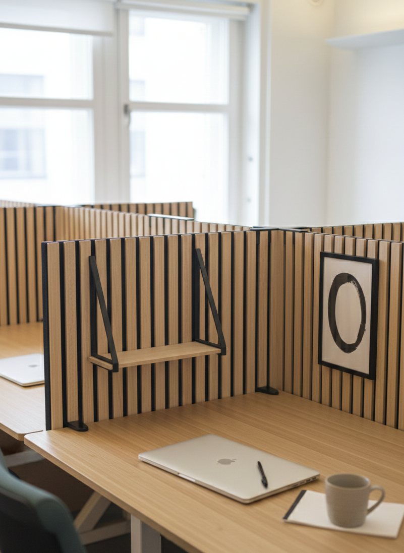 Bordskærm af Akustikpanel - Enkeltvæg 56x56 cm inkl. beslag