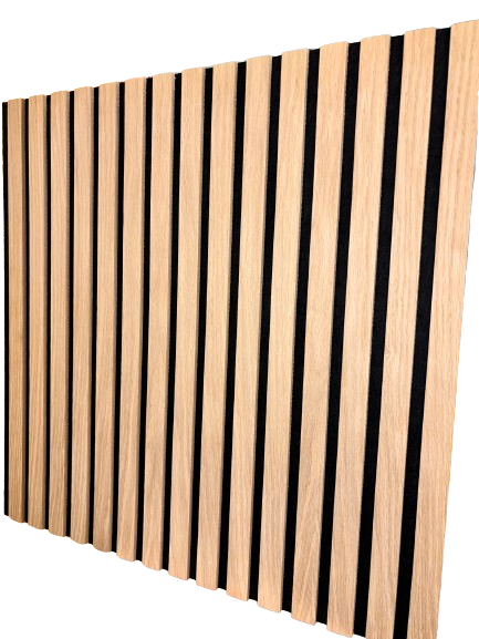 Akustikpanel - Egetræ på sort MDF
